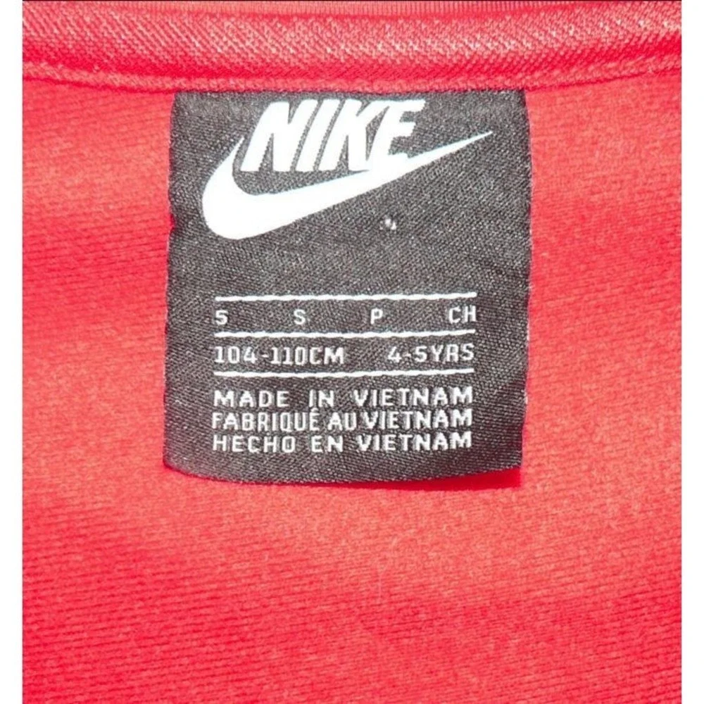 Nike Boys Swoosh Tricot Full Zip‎ Track Jacket in Red/Black/White 4-5Years